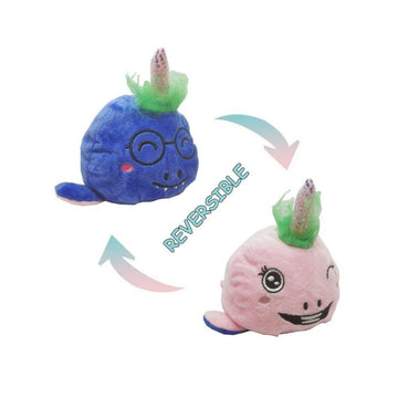 Reversible Flip Mood Plush Toys - Narwhal - 20cm